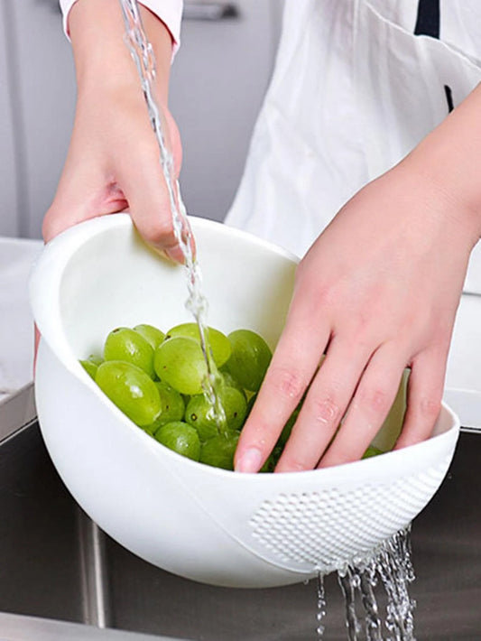 Silicone Colander Rice Bowl Fruit Bowl Washing Drain Basket