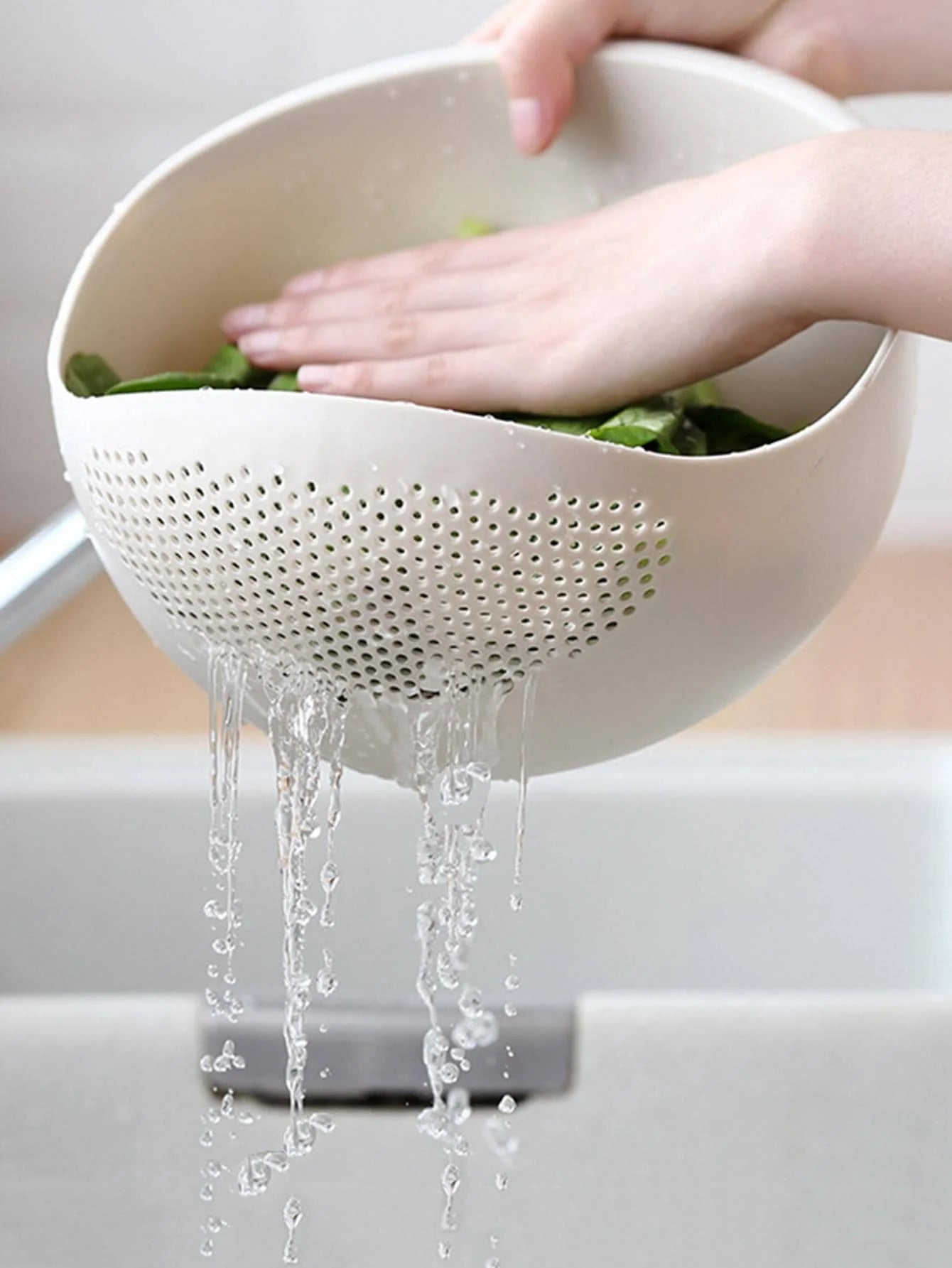 Silicone Colander Rice Bowl Fruit Bowl Washing Drain Basket